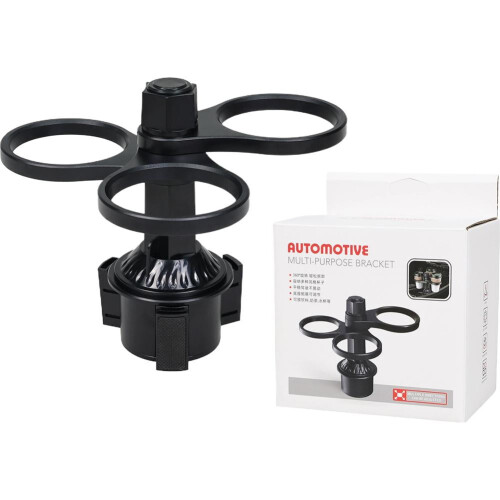 Car Cup Holder Expander Adjustable 360 Rotation 3-in-1