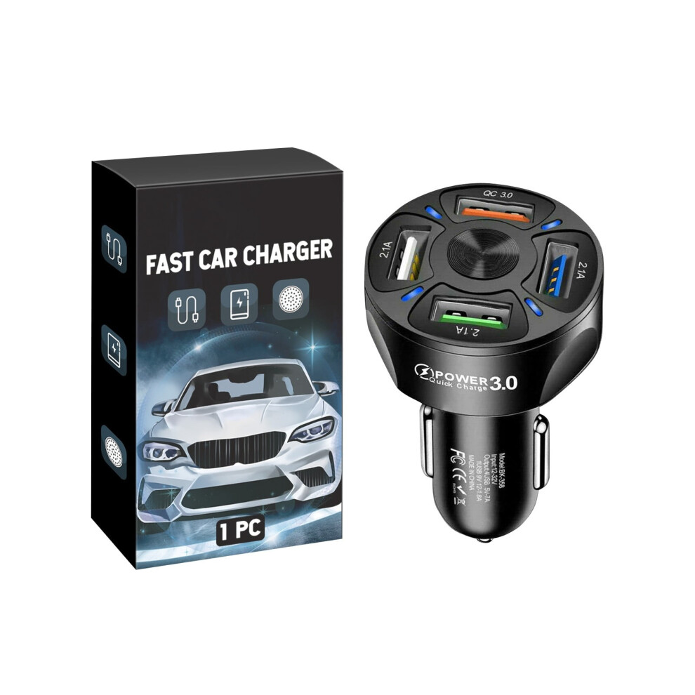 Usb Car Charger 4-Port Fast Charging Adapter 962029810162