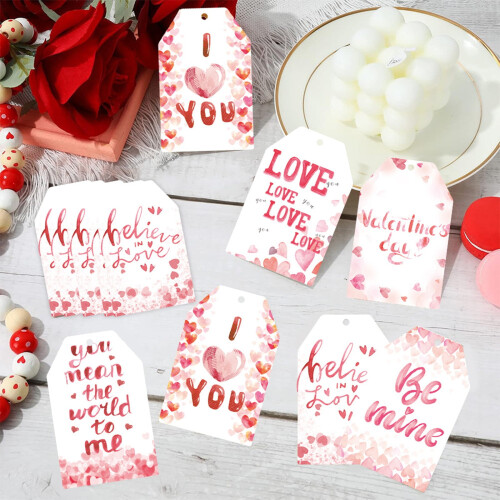 Valentine's Day Hanging Tags with Cotton String 60 pcs 2