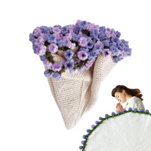 Crochet Flower Handmade Crochet Flower Bouquet Soft Chunky Knitting Kit Floral Rug Machine Washable Home Decoration For Beginners Adults special