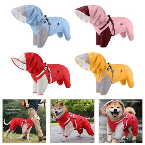 Impermeabile per cani con cappuccio e piedini elasticizzati. 1