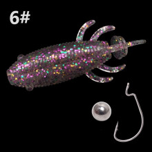 Gamberetti artificiali morbidi con coda a paletta, 8 cm, 13 g (confezione da 2)