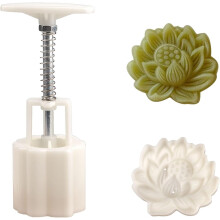 Cute Shaped DIY Mooncake Molds,Mooncake Mold Thickness Adjustable,Hand Press Cookie Dessert stamp Pastry Decoration Tool (1 lotus flower)