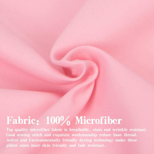 Drap plat rose en microfibre brossée pour lit simple (1 pièce) 1