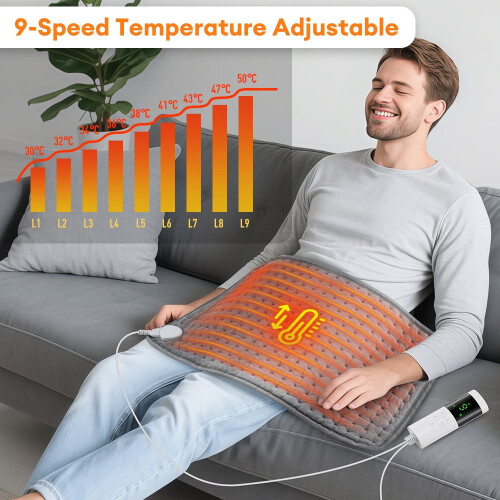 AuroraX Heated Throw Blanket Grey 24" x 12" 1