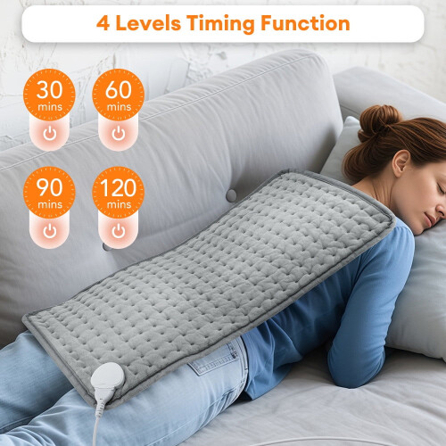 AuroraX Heated Throw Blanket Grey 24" x 12" 2