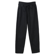 Pantaloni da donna alla moda, eleganti, estivi, a vita alta, in cotone e lino, modello palazzo, gamba larga, lunghi, con tasche.