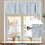 Cortina com pregas para varão, listrada em azul e branco, 42x18 polegadas (107x46 cm) 7