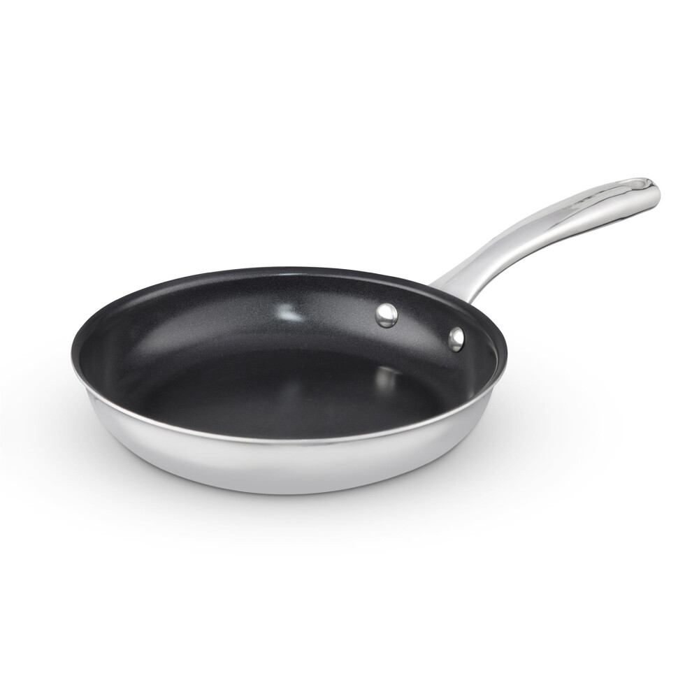 Tower Good Food In Partnership With Tri-Ply 24Cm Frying Pan, 10X Stronger Superior Ceramic Coating, Induction Compatible, Stainless Steel, Gf900271