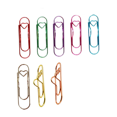 8PCS Unique Love Shape Document Clips Full of Durability-Purple 1