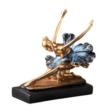 Sculpture de danseuse de ballet moderne en résine artisanale, idéale pour décorer un salon ou une chambre.