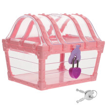 Pink Plastic Toy Box with Lid for Kids 1 Piece