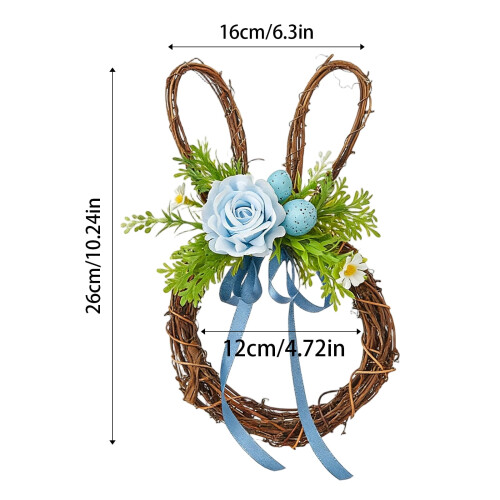 Påskeharekrans med kunstige blomster og egg4,72 1