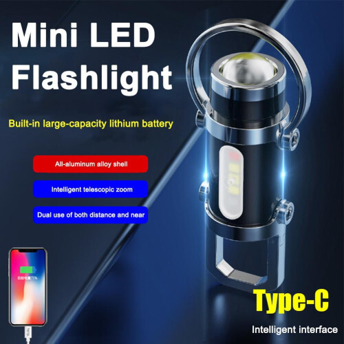 Outdoor LED Work Light Keychain Rechargeable Flashlight Keyring for Adventu 1