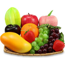 Ensemble de 14 fruits artificiels réalistes pour la décoration intérieure/de Noël et les accessoires photo – Compatible avec pommes, bananes,