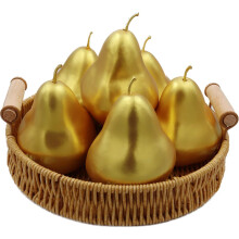 Lot de 6 faux fruits décoratifs réalistes, bananes argentées artificielles, accessoires de photographie pour fêtes, maison, cuisine et Noël.