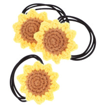 3 buc elastice de păr din bumbac, model floarea soarelui, accesorii elegante pentru păr