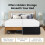 Saia para cama king size preta, macia, com quatro pregas e queda de 40 cm (16 polegadas). 3