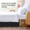 Saia para cama king size preta, macia, com quatro pregas e queda de 40 cm (16 polegadas). 4
