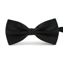 Men's Solid Bow Tie, Double-Layer Polyester, Adjustable, Compatible with Formal Events, Weddings & Parties