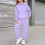 Completo da jogging da ragazza con maniche lunghe e cappuccio, morbido e comodo, 2 pezzi 2