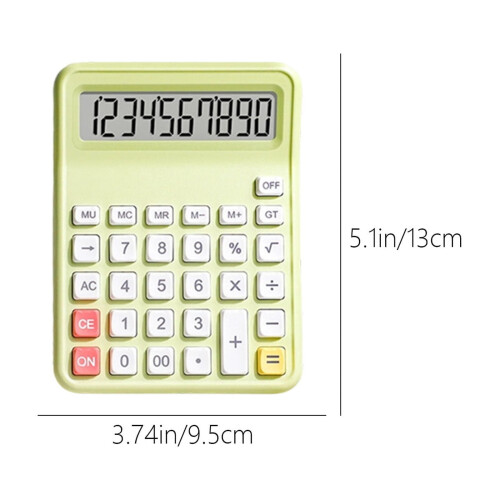 Green Portable Silent Calculator - Basic Math Operations with Quiet Keyboard for School Office Home Use 2
