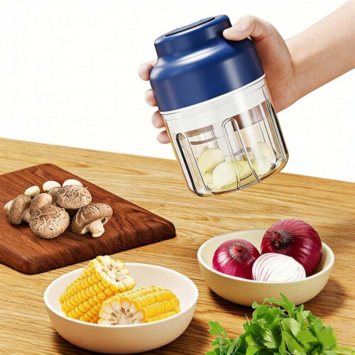 Mini elektrische knoflookhakker – 350 ml, USB oplaadbaar, 1