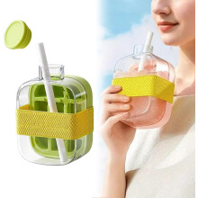 Gourde isotherme 2 en 1 avec moule à glaçons, couvercle et bac intégrés, 2025New, 800 ml (rose, 2 en 1)