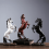 Standing Horse Statue White Decorative Sculpture 11.8 inch 5