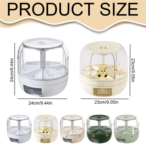 Candy Dispenser with Rotating Partition, 24x24cm Plastic Jar 1