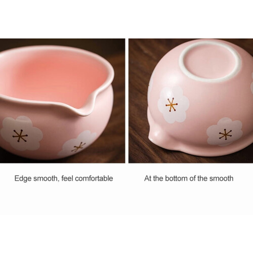Bol japonez ceramic matcha cu model floral, 400 g 2
