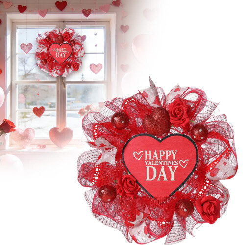 Valentinstag-Stoffkranz mit Schleife, 1 Stück 1