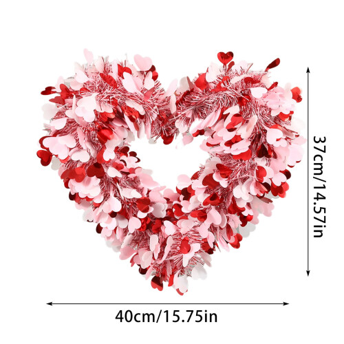 Heart-Shaped Valentine's Wreath 40 x 37 cm 1