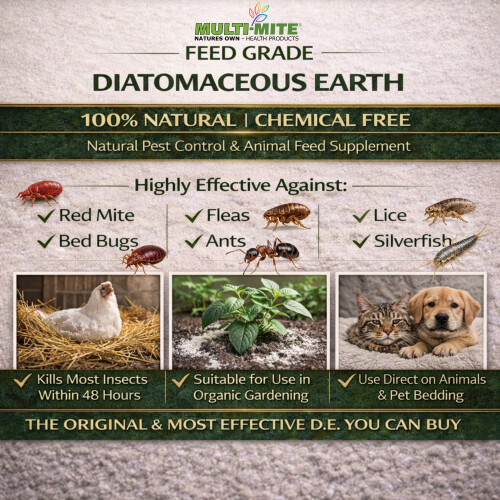 MULTI MITE 2KG Feed Grade DE - Diatomaceous Earth 1