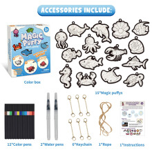 3D Aqua Puffs Kunstset – Schaumstoff-Strukturmalerei-Bastelset, 15
