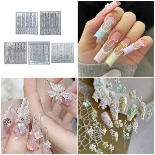 Molde para esculpir unhas em 3D com borboleta e lua. 1
