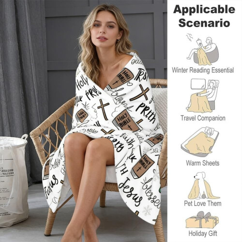 Christian Bible Jesus Throw Blanket Soft Personalized 50x60 1