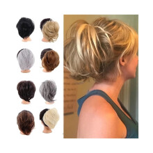 Synthetische rommelige knot/scrunchie/chignon met elastische bandjes/donut/rechte paardenstaart/haarstukjes