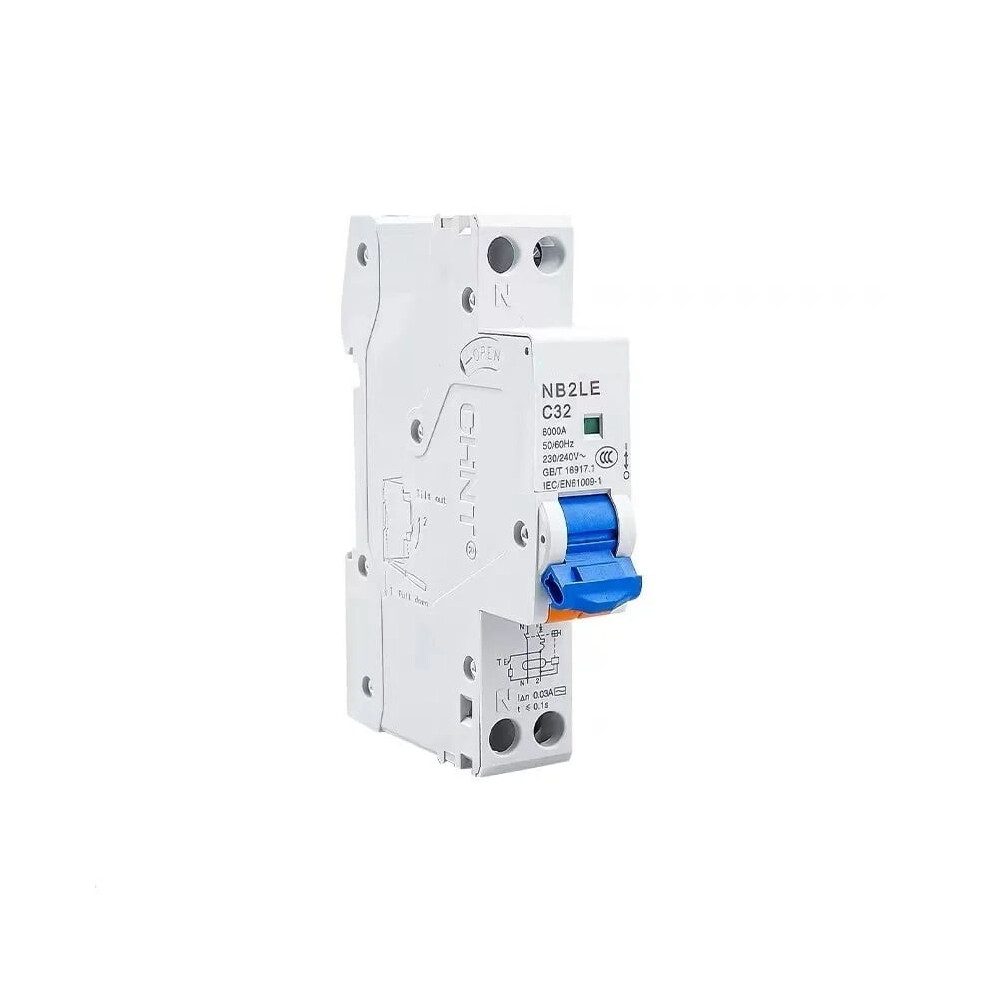 1P+N Rcbo Circuit Breaker 30Ma Leakage Protection 6A-40A 9058772179937