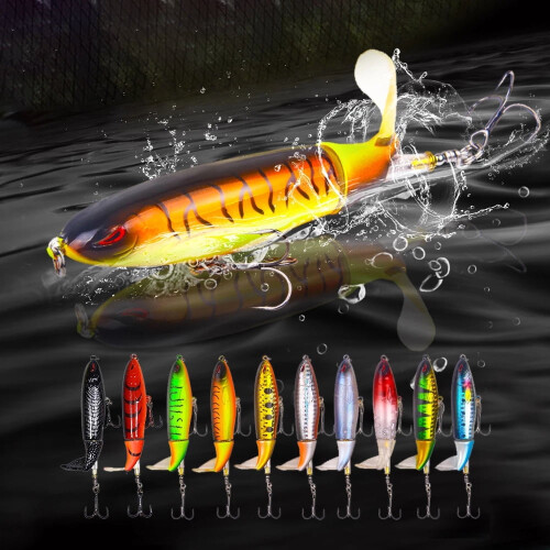 2 Stück 10 cm/14 cm künstlicher Wasserangelköder Whopper-Köder mit sanfter Schwanzrotation 1