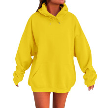Oversized Damen-Hoodie aus Baumwolle, weich und warm, perfekt für den Winter, ideal für lässigen Streetstyle, Größe XXXL, Gelb