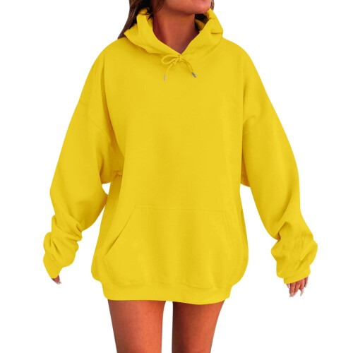 Γυναικείο oversized βαμβακερό φούτερ με κουκούλα, απαλό, ζεστό, χειμωνιάτικο,