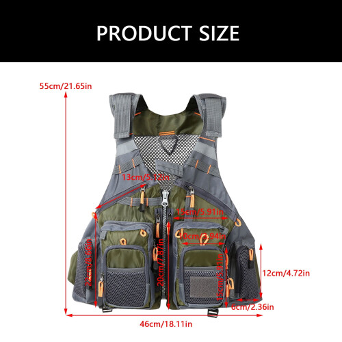Gilet de pêche à poches multiples, coupe ajustable 2