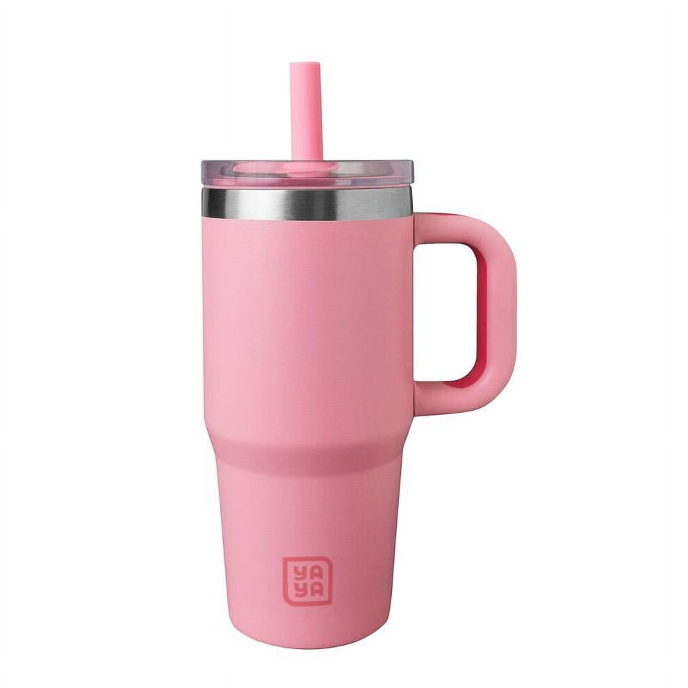 YAYA My First Travel Tumbler for Toddlers, Stainless Steel, Silicone Straw, Leak-Proof Lid, 12+ Hrs Insulation