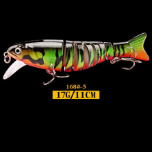2PC Fishing Lures Jigs Multi-Section Fish Five-Color UV Printed Plastic Hard Lure Set Minnow
