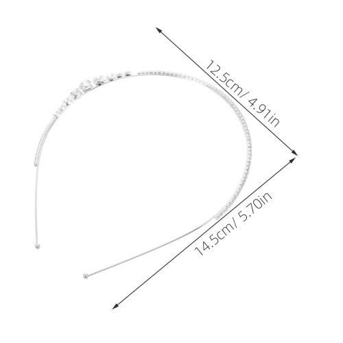Fascia per capelli da sposa con strass argentati – Bordo sottile 1