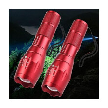 ZCRed Taschenlampe, 3000 Lumen (2er-Pack), taktische Taschenlampe mit 5 Leuchtmodi, leistungsstarke, wasserdichte und zoombare Taschenlampe