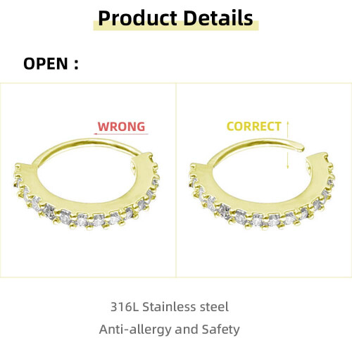 Σετ κοσμημάτων piercing από χρυσό χειρουργικό ατσάλι 316L 18 τεμάχια 1