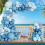 Κιτ γιρλάντας με αψίδα από μπαλόνια NestE Baby Blue – Μεταλλικά μπαλόνια κομφετί σε 6