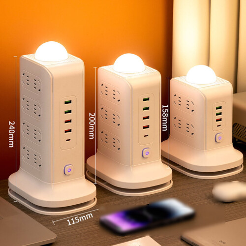 Wireless Charging Power Strip White with USB and Surge 2